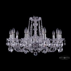 Люстра хрустальная 1402/10/240 Ni Bohemia Ivele Crystal (Стеклянный рожок)