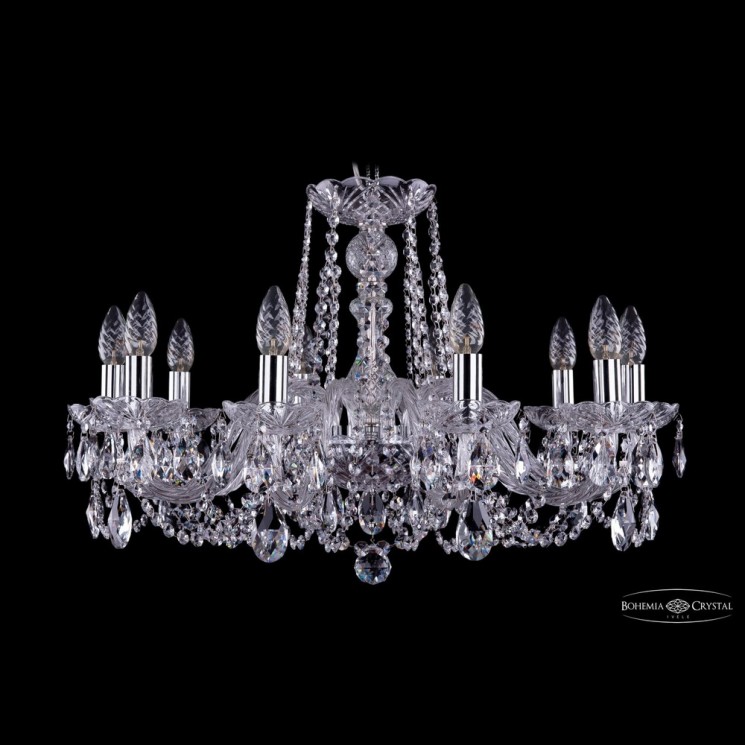 Люстра хрустальная 1402/10/240 Ni Bohemia Ivele Crystal (Стеклянный рожок)