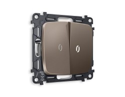 Ambrella Light Комплект механизма 2-клавишного выключателя с подсветкой 5600K Ambrella Volt OMEGA MO634015