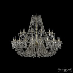 Люстра хрустальная 1409/24+12/530 G  Bohemia Ivele Crystal (Стеклянный рожок)
