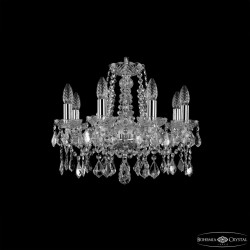Люстра хрустальная 1413/8/165 Ni Leafs Bohemia Ivele Crystal (Стеклянный рожок)