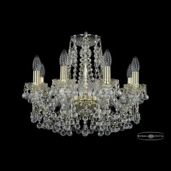 Люстра хрустальная 1409/8/160 G Bohemia Ivele Crystal (Стеклянный рожок)