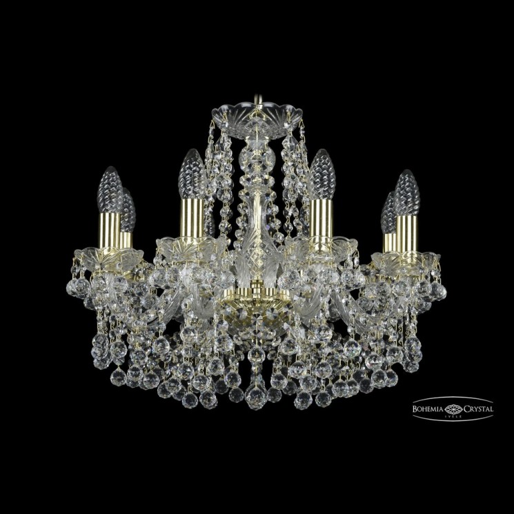 Люстра хрустальная 1409/8/160 G Bohemia Ivele Crystal (Стеклянный рожок)