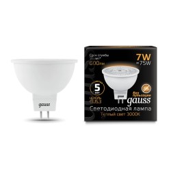Светодиодная лампа Gauss Софит 7W 600Lm 3000K GU5.3 101505107101505107_GAUSS