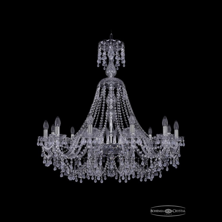 Люстра хрустальная 1410/12/360/XL-97 Ni V0300 Bohemia Ivele Crystal (Стеклянный рожок)