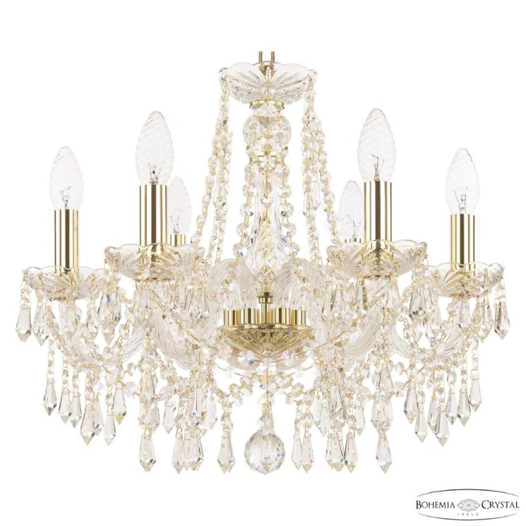 Люстра хрустальная 1403/6/160 G Bohemia Ivele Crystal (Стеклянный рожок)