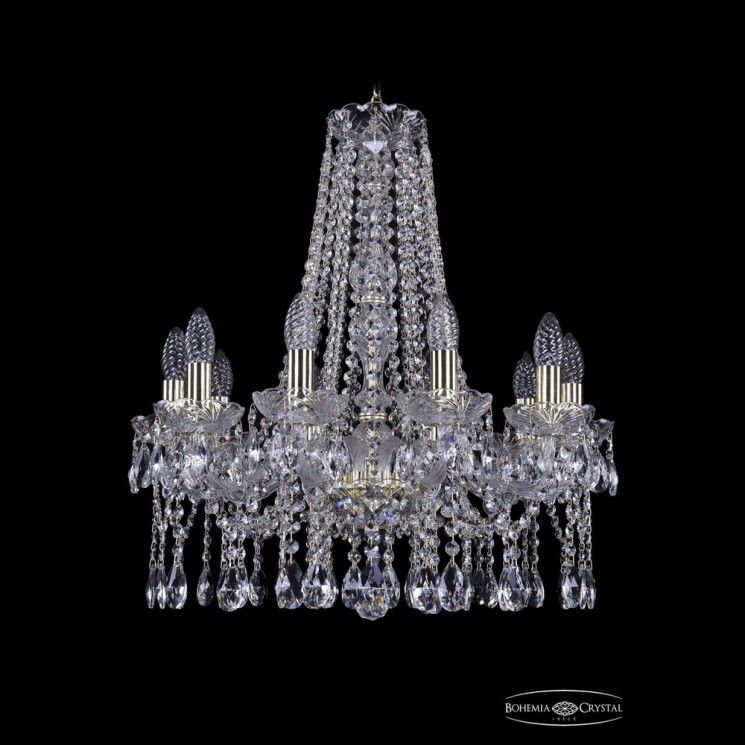 Люстра хрустальная 1413/10/200/h-60 G Bohemia Ivele Crystal (Стеклянный рожок)