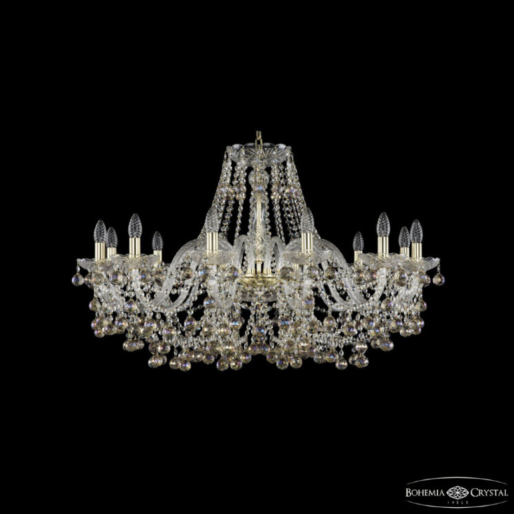 Люстра хрустальная 1409/12/360 G K801 Bohemia Ivele Crystal (Стеклянный рожок)