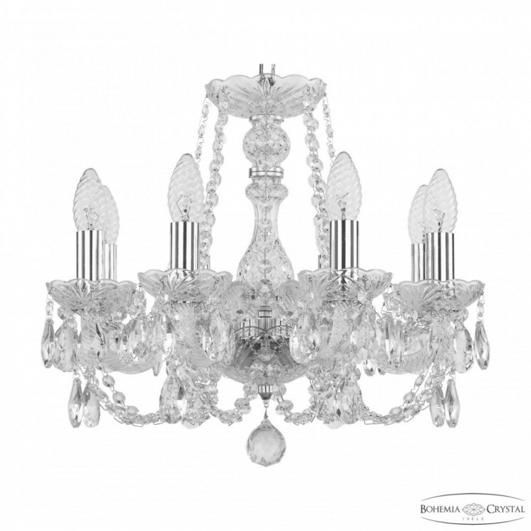 Люстра хрустальная 101/8/141 Ni Bohemia Ivele Crystal (Стеклянный рожок)