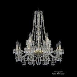 Люстра хрустальная 1410/8+4/240/h-74 G V0300 Bohemia Ivele Crystal (Стеклянный рожок)