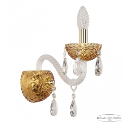 Бра с цветным хрусталём 5417B/1/165 G Amber/M-1F Bohemia Ivele Crystal (С 1 лампочкой)