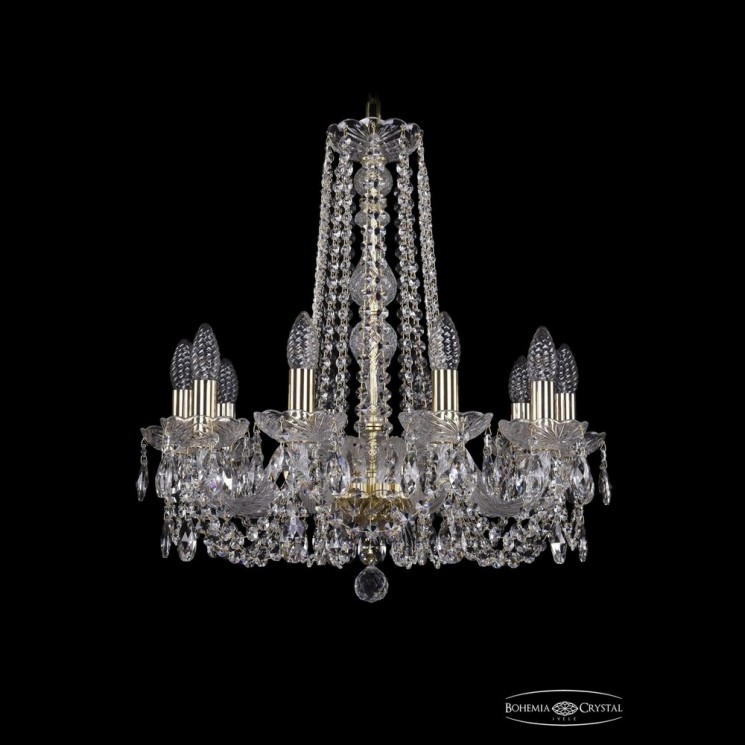 Люстра хрустальная 1402/10/195/h-58 G Bohemia Ivele Crystal (Стеклянный рожок)