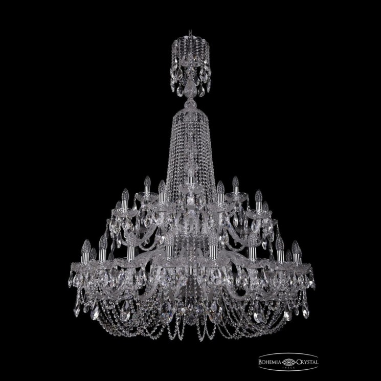 Люстра хрустальная 1402/20+10+5/400/XL-160/2d Ni Bohemia Ivele Crystal (Стеклянный рожок)