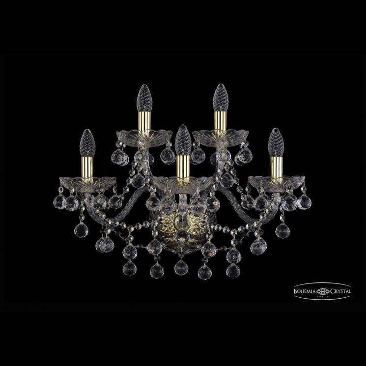 Бра хрустальные 1409B/3+2/195/XL G Bohemia Ivele Crystal (Стеклянный рожок)