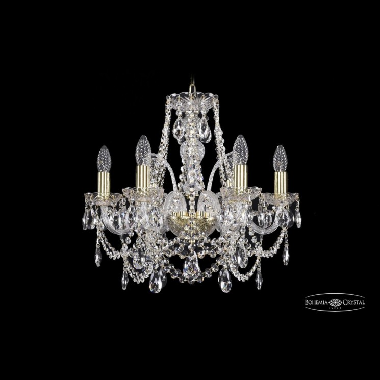 Люстра хрустальная 1411/6/160 G Bohemia Ivele Crystal (Стеклянный рожок)