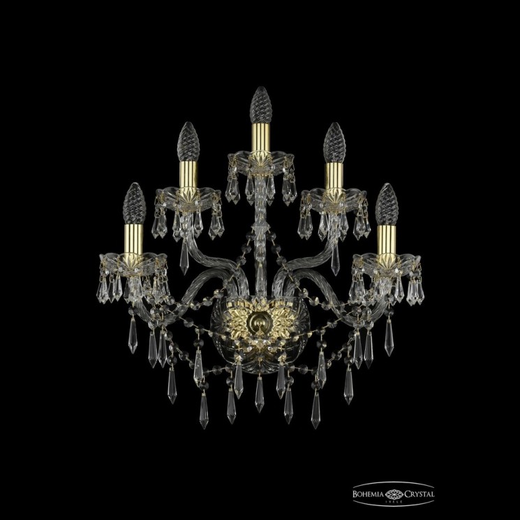 Бра хрустальные 1403B/2+2+1/195/XL G Bohemia Ivele Crystal (Стеклянный рожок)