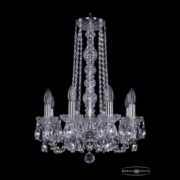 Люстра хрустальная 1402/8/141/h-57 Ni Bohemia Ivele Crystal (Стеклянный рожок)