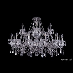 Люстра хрустальная 1413/12+6/360/2d Ni Leafs Bohemia Ivele Crystal (Стеклянный рожок)
