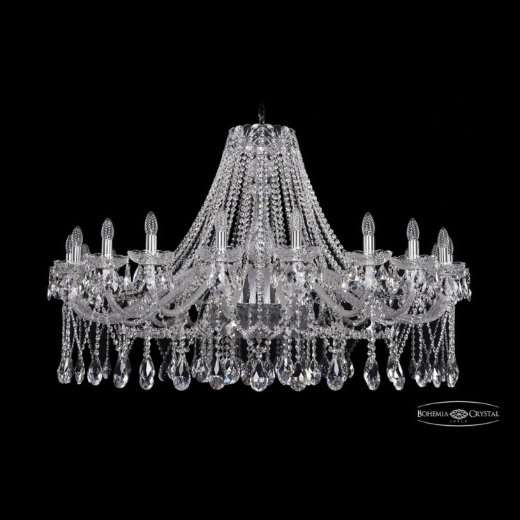 Люстра хрустальная 1413/20/460 Ni Bohemia Ivele Crystal (Стеклянный рожок)