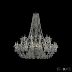 Люстра хрустальная 1409/24+12/530/h-160 G Bohemia Ivele Crystal (Стеклянный рожок)