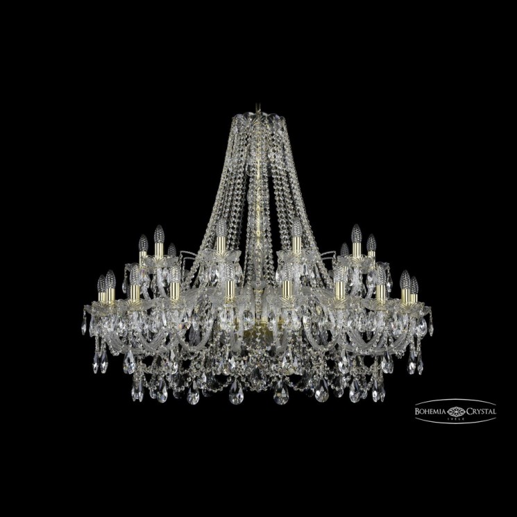 Люстра хрустальная 1411/20+10/400 G M722 Bohemia Ivele Crystal (Стеклянный рожок)