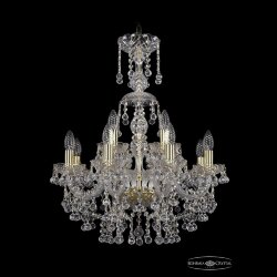 Люстра хрустальная 1409/8+4/195/XL-68 G Bohemia Ivele Crystal (Стеклянный рожок)