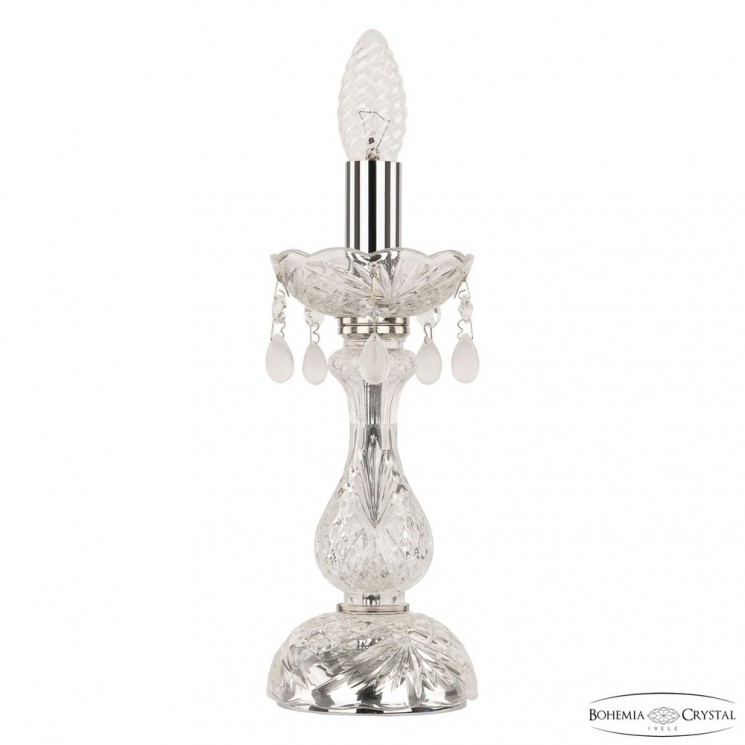 Настольная лампа хрустальная 112L/1-27 Ni V0300 Bohemia Ivele Crystal (Стеклянный рожок)