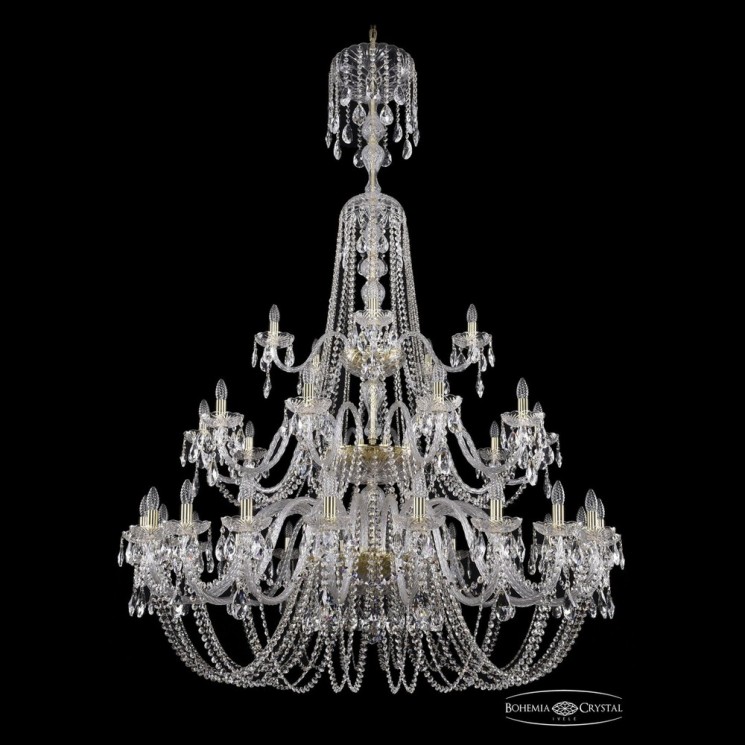 Люстра хрустальная 1402/20+10+5/530/XL-206/3d G Bohemia Ivele Crystal (Стеклянный рожок)