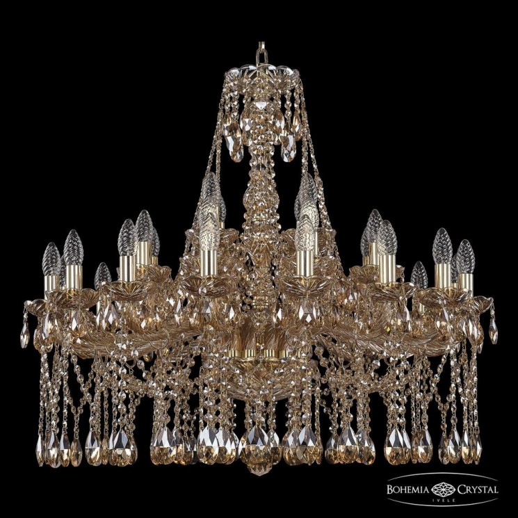 Люстра хрустальная 1413/16+8+4/300 G M721 Bohemia Ivele Crystal (Стеклянный рожок)