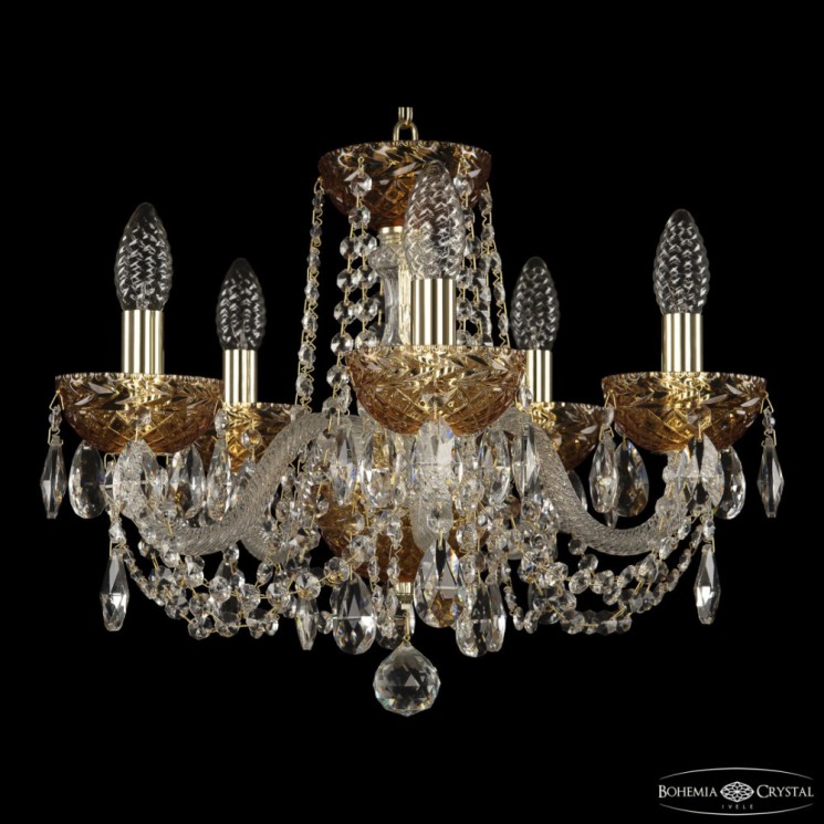 Люстра хрустальная 5402/5/141 G Amber/M-1F Bohemia Ivele Crystal (5402)