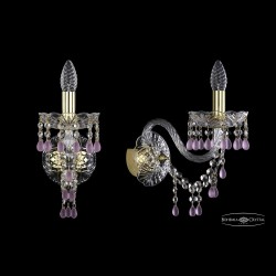 Бра хрустальные 1410B/1/195/XL G V7010 Bohemia Ivele Crystal (Стеклянный рожок)