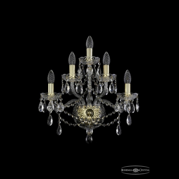 Бра хрустальные 1415B/2+2+1/165 G Bohemia Ivele Crystal (Стеклянный рожок)
