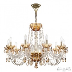 Люстра с цветным хрусталём 5402/10/300 G Amber/M-1H K721 Bohemia Ivele Crystal (5402)