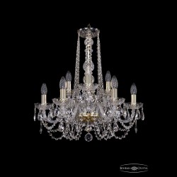 Люстра хрустальная 1402/6+3/195/h-58 G Bohemia Ivele Crystal (Стеклянный рожок)