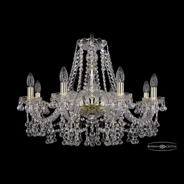 Люстра хрустальная 1409/8/240 G Bohemia Ivele Crystal (Стеклянный рожок)