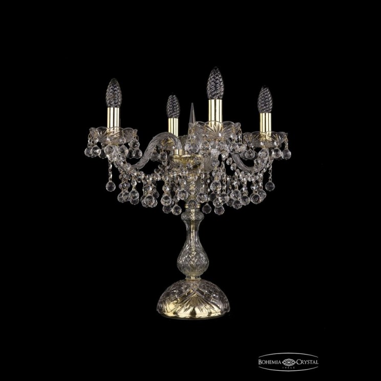 Настольная лампа 1409L/4/141-47 G Bohemia Ivele Crystal (Стеклянный рожок)