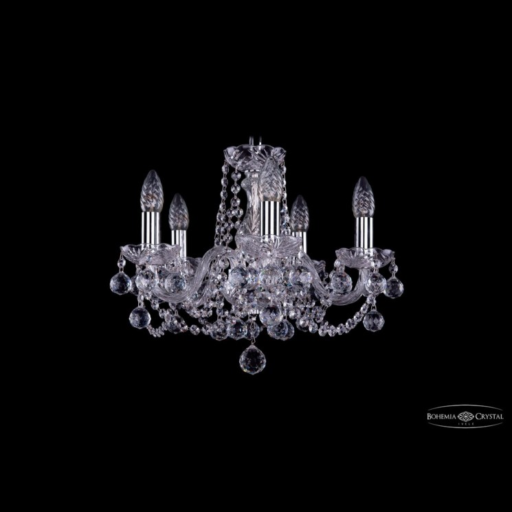 Люстра хрустальная 1402/5/141 Ni Balls Bohemia Ivele Crystal (Стеклянный рожок)