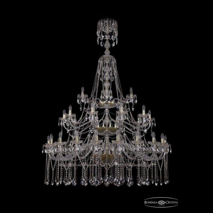Люстра хрустальная 1413/20+10+5/530/XL-201/3d G Bohemia Ivele Crystal (Стеклянный рожок)