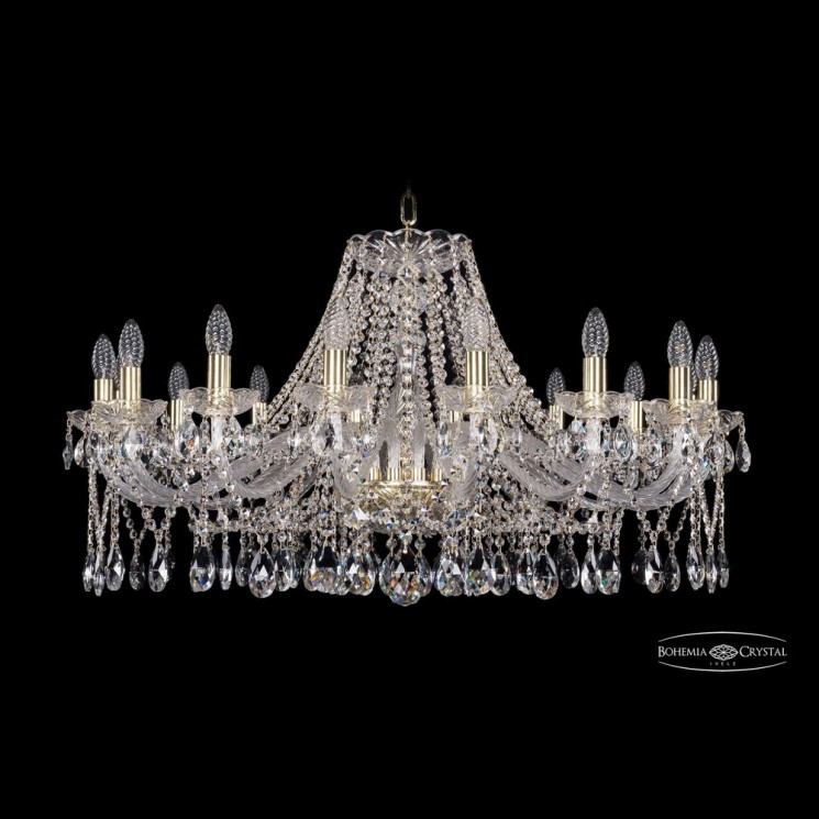 Люстра хрустальная 1413/16/360 G Bohemia Ivele Crystal (Стеклянный рожок)