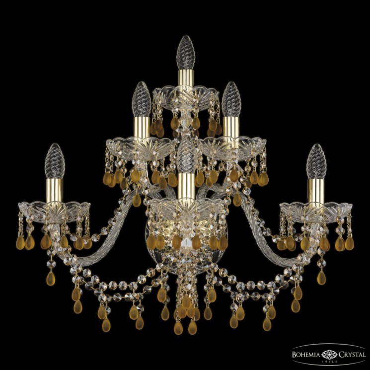 Бра хрустальные 1410B/3+2+1/240/XL G V1003 R721 Bohemia Ivele Crystal (Стеклянный рожок)