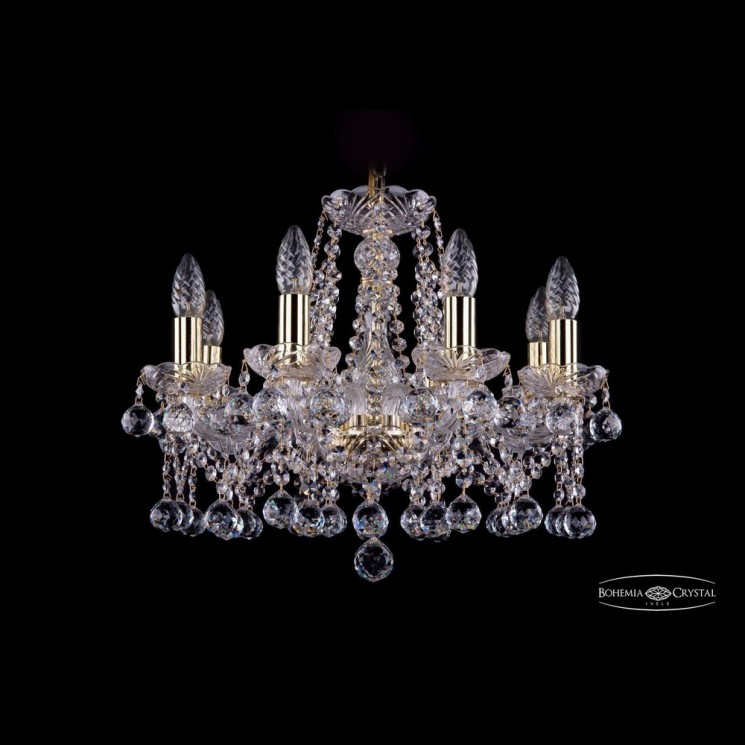 Люстра хрустальная 1413/8/165 G Balls Bohemia Ivele Crystal (Стеклянный рожок)