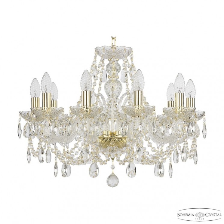 Люстра хрустальная 105/10/195 G Bohemia Ivele Crystal (Стеклянный рожок)