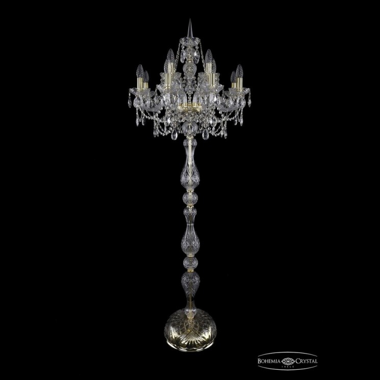 Торшер хрустальный 1411T1/8+4/195-170 G Bohemia Ivele Crystal (Стеклянный рожок)