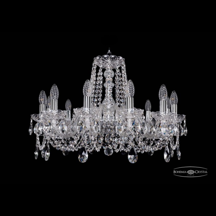 Люстра хрустальная 1402/12/240 Ni Bohemia Ivele Crystal (Стеклянный рожок)