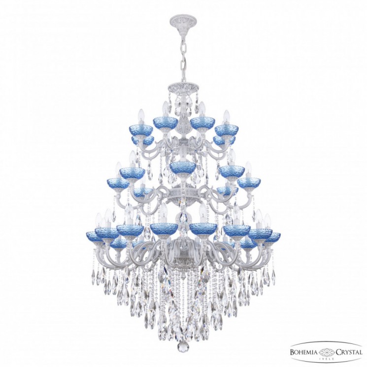 Люстра хрустальная AL78101/16+8+8/300/3d B WMN P Aquamarine/M-1F Bohemia Ivele Crystal (Литые)