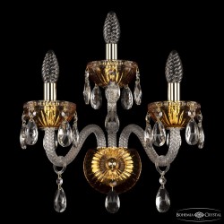 Бра с цветным хрусталём 5417B/2+1/165 G Amber/M-1G Bohemia Ivele Crystal (С 2 лампочками и более)