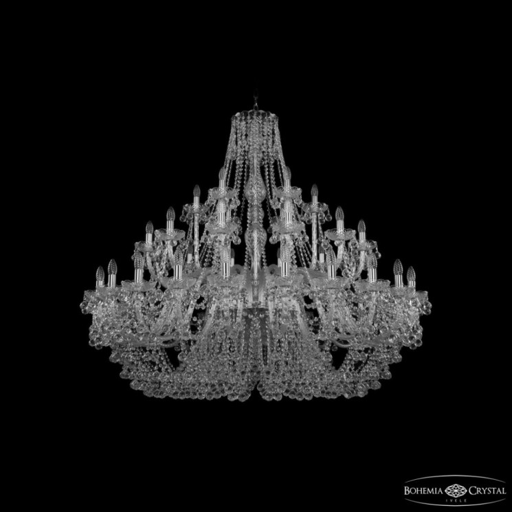 Люстра хрустальная 1409/24+12+6/530 Ni Bohemia Ivele Crystal (Стеклянный рожок)