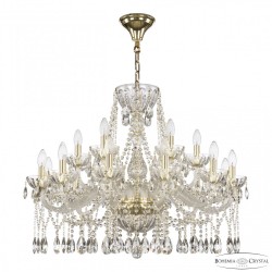 Люстра с цветным хрусталём 5413/12+6/300 G Clear/M-1H Bohemia Ivele Crystal (5413)