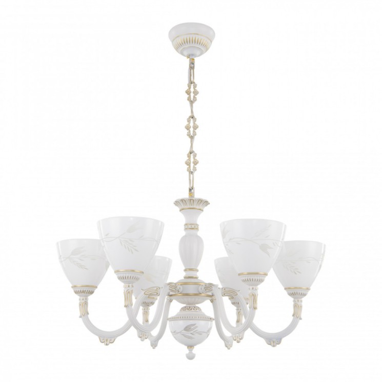 Люстра с плафонами подвесная 341837/6 WT+G Arte Milano (Подвесные)