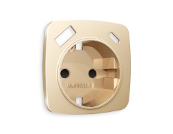 Ambrella Light Лицевая панель для электрической розетки с заземлением со шторками 2USB A+C QUANT AP6100 Ambrella Volt ALFA OP6100